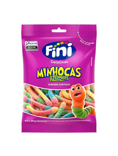 Bala de Gelatina Minhocas Azedinhas 250g - Fini