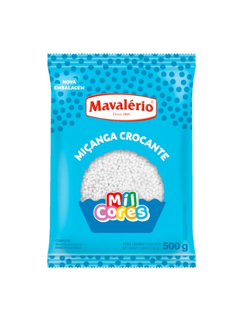 Confeito Miçanga Branca Mil Cores 500g - Mavalério