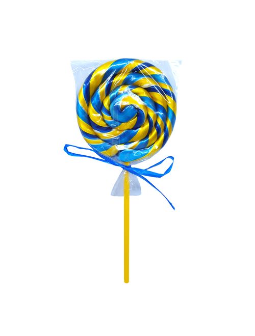 Pirulito Psicodélico Azul Amarelo 9cm - Arte e Cor