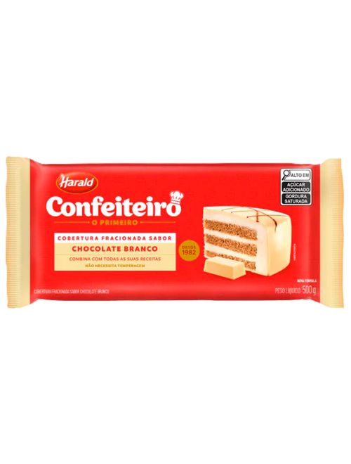 Barra de Chocolate Fracionado Confeiteiro Branco 500g - Harald