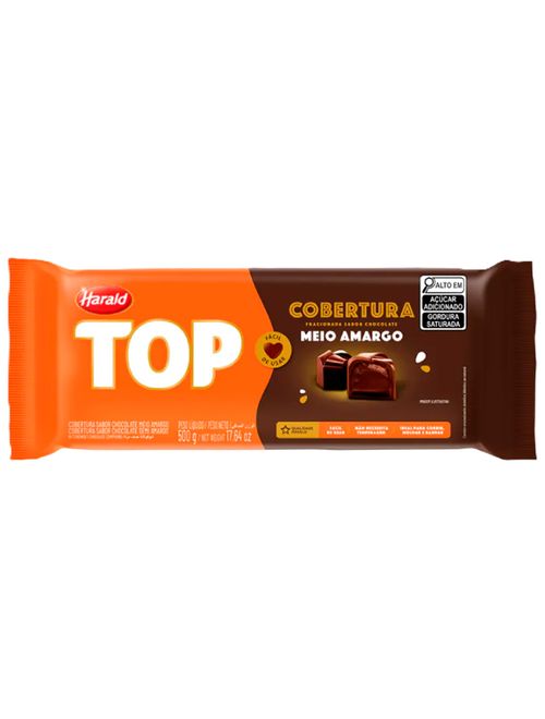 Barra de Chocolate Fracionado Top Meio Amargo 500g -