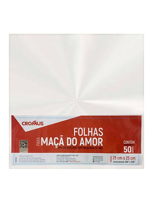 Folhas Poli para Maçã do Amor 25x25cm c/50 - Cromus
