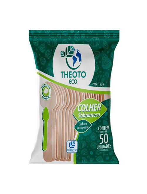 Colher Sobremesa Madeira c/50 - Theoto
