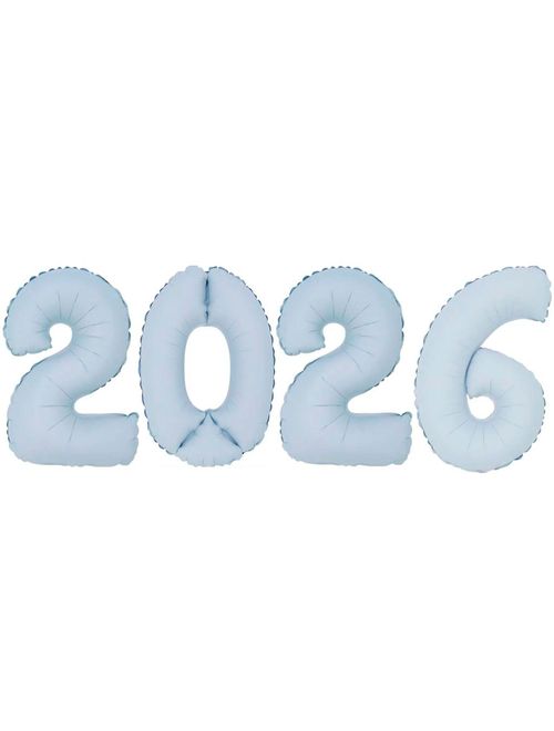 Balão Cromado 2026 Kit Branco Fosco 16" - Silver Festas