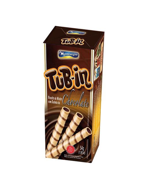 Tubinho de Wafer Tub In Chocolate 54g c/24 - Montevérgine