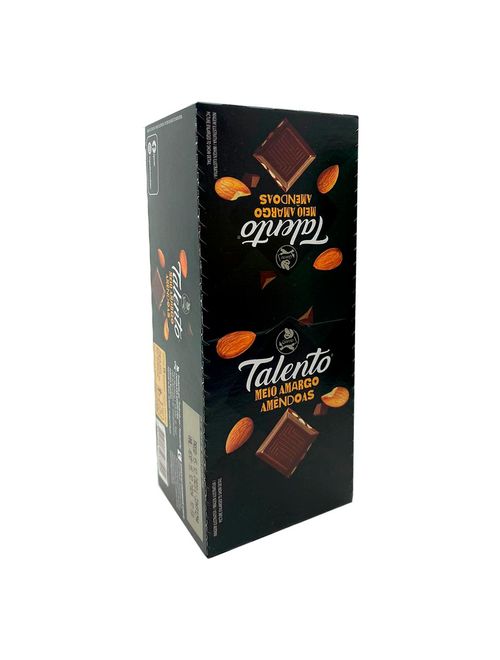 Mini Tablete de Chocolate Talento Meio Amargo Amêndoas 25g c/15 - Garoto