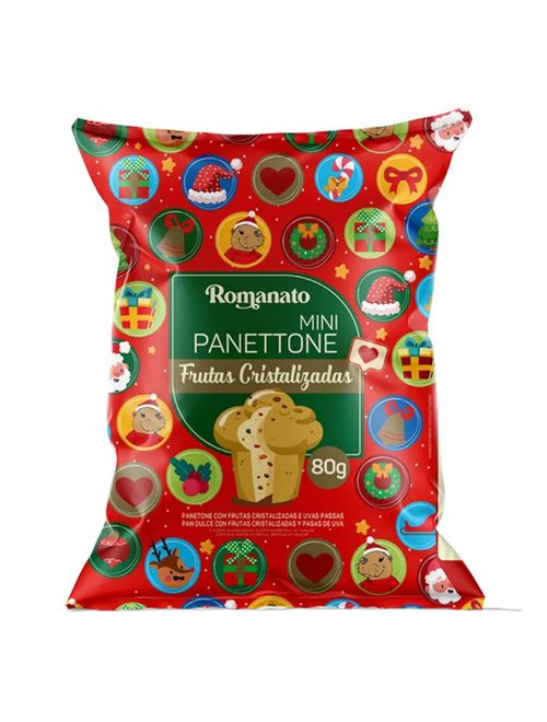 Mini Panettone Frutas Cristalizadas 80g - Romanato