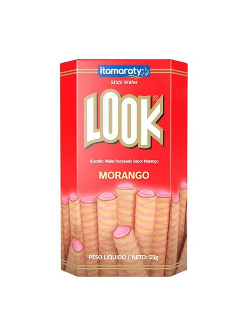Tubinho de Wafer Look Morango 55g - Itamaraty