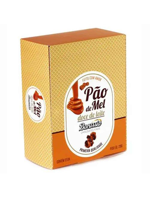 Pão de Mel recheado com Doce de Leite Coberto de Chocolate c/12 - Borussia