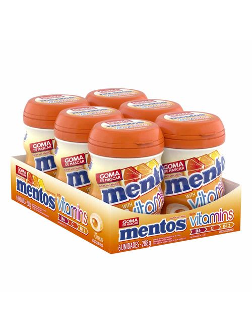 Goma de Mascar Mentos Vitamins c/6 - Perfetti
