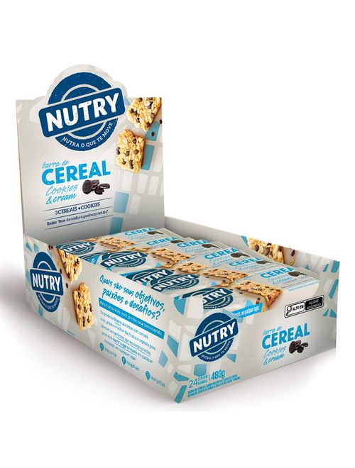 Barra de Cereais Nutry Cookies & Cream c/24 - Nutrimental
