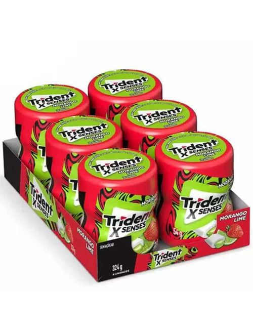 Goma de Mascar Trident X-Senses Morango Lime c/6 - Adams