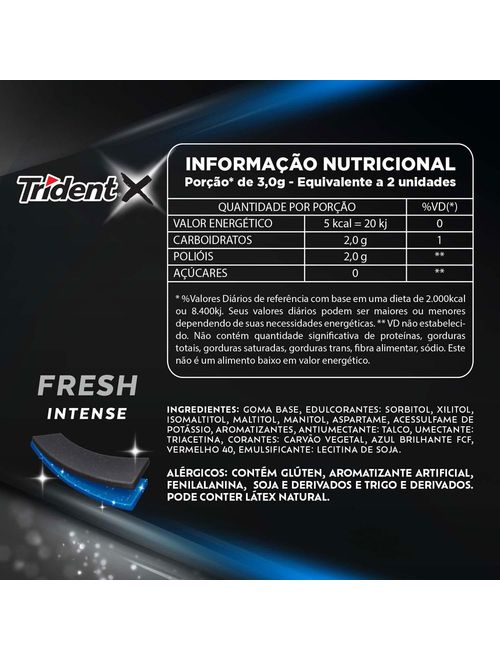 Goma de Mascar Trident Fresh Intense - Adams