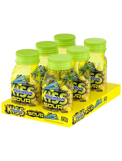 Pastilhas Mentos Kiss Sour Limão c/6 - Perfetti