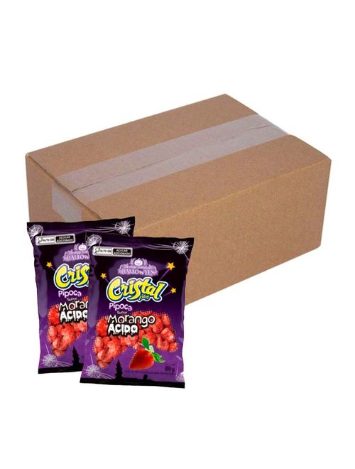 Pipoca Doce Morango Ácido Halloween 50g c/50 - Cristal Plus