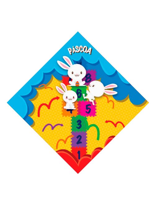 Embalagem Para Ovo de Páscoa Coelhos Amarelinha 32x32cm c/25 - Carber