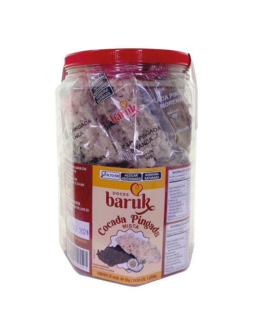 Cocada Pingada Mista c/20 - Doces Baruk