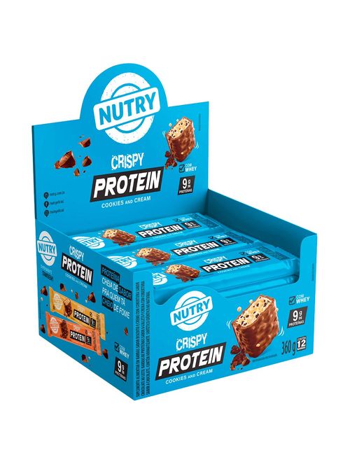 Barra Crispy Protein Nutry Cookies And Cream c/12 - Nutrimental