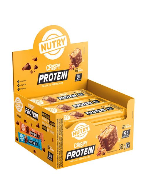 Barra Crispy Protein Nutry Pasta de Amendoim c/12 - Nutrimental