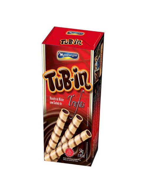 Tubinho de Wafer Tub In Recheio Trufas 48g c/24 - Montevérgine