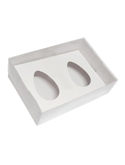 Caixa para Ovo de Colher Branca 2 Cavidades 50g - Yinpack
