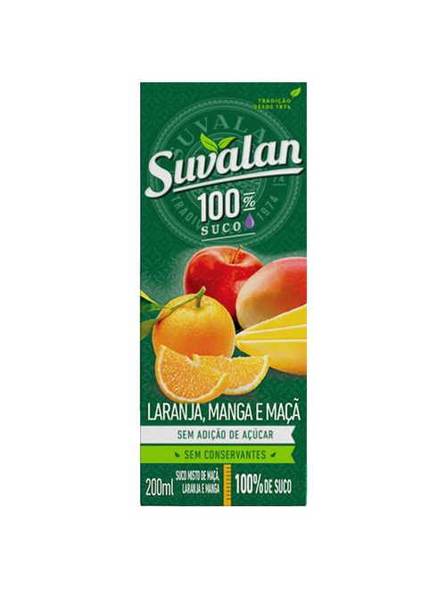 Suco de Laranja Manga e Maçã 100% 200ml - Suvalan