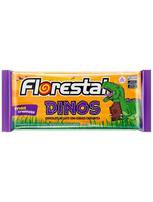 Tablete de Chocolate Ao Leite com Cereais Dinos 80g - Florestal