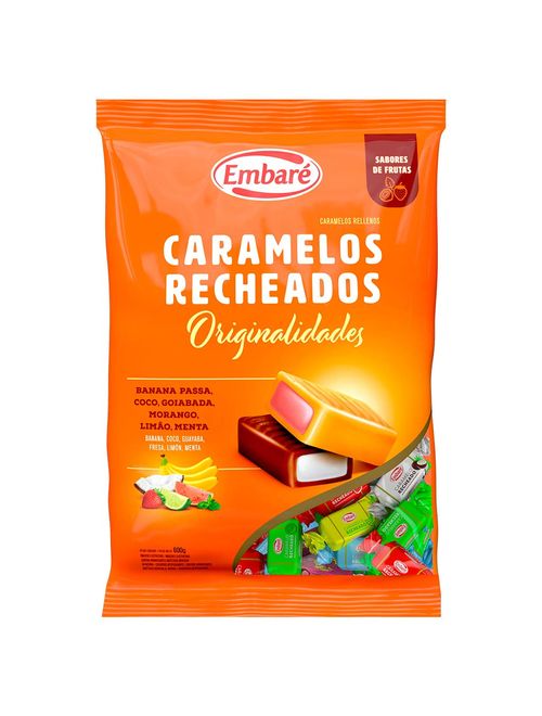 Bala de Caramelo Recheada Sortida 600g - Embaré