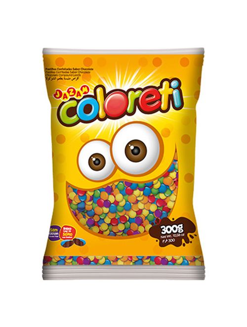 Confeito Chocolate Colorido Coloreti 300g - Jazam
