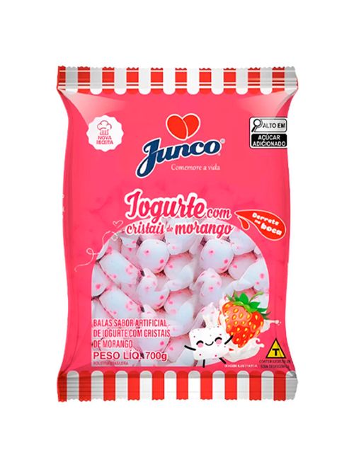 Bala Sabor Iogurte com Cristais de Morango 700g - Junco