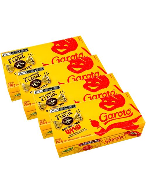 Kit 4 Caixas Bombons Sortidos Garotices 250g - Garoto