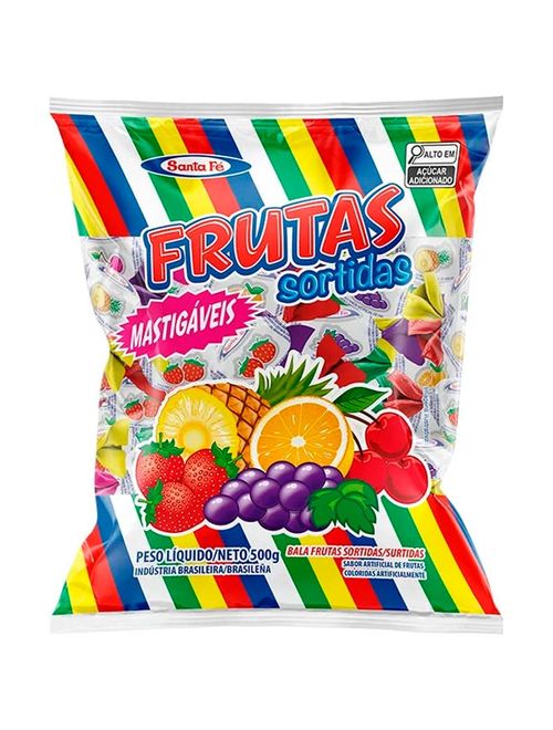Bala Mastigável Frutas Sortidas 500g - Santa Fé