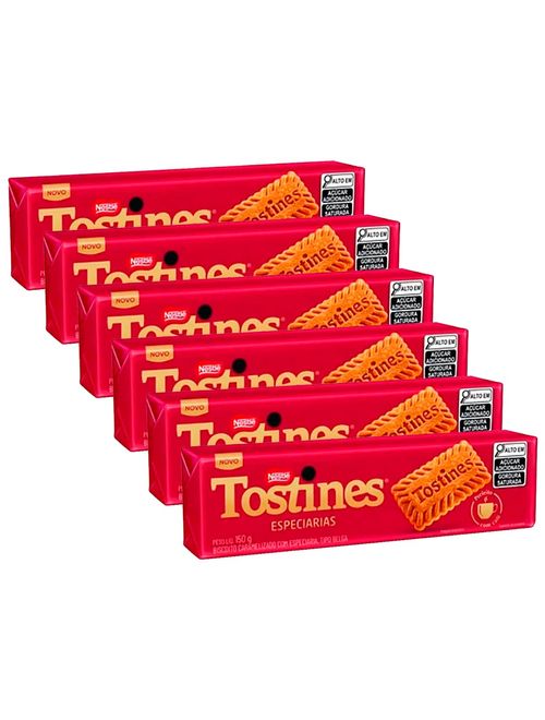 Kit 6 Biscoitos Doces Tostines Especiarias 150g - Nestlé