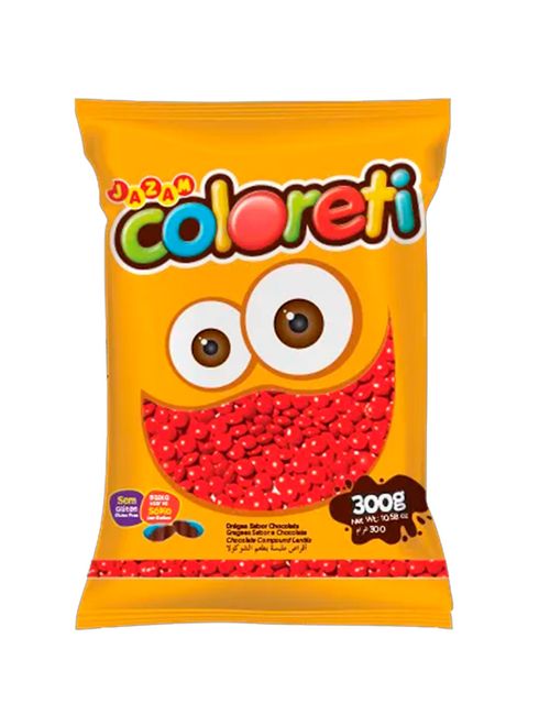 Confeito Chocolate Vermelho Coloreti 300g - Jazam