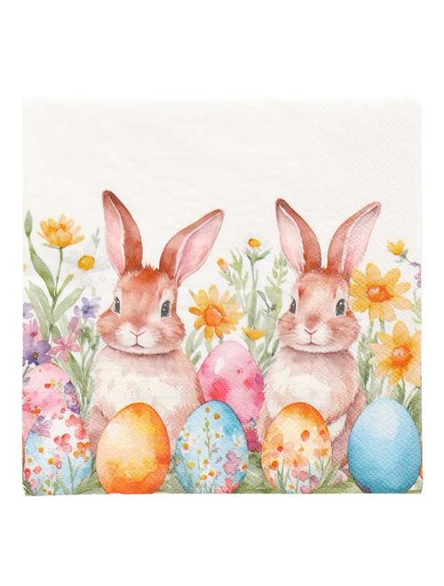 Guardanapo Papel Páscoa Coelho Ovos 32,5x32,5cm c/20 - Cromus