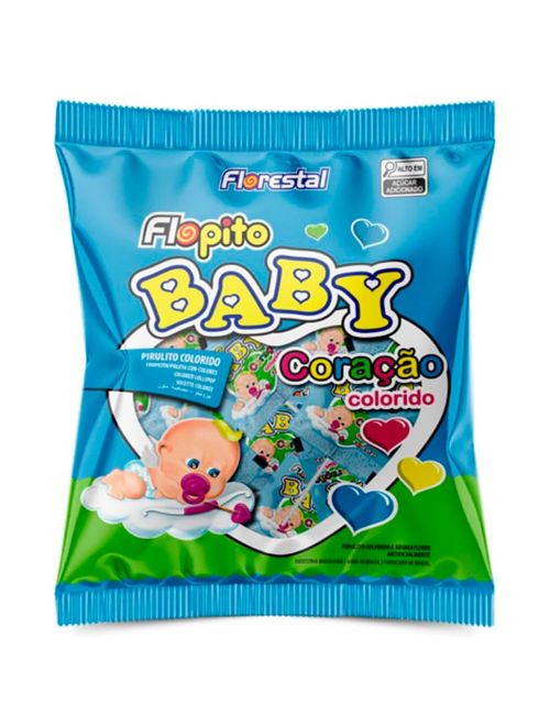 Pirulito Flopito Coração Baby Colorido Sortido c/50 - Florestal
