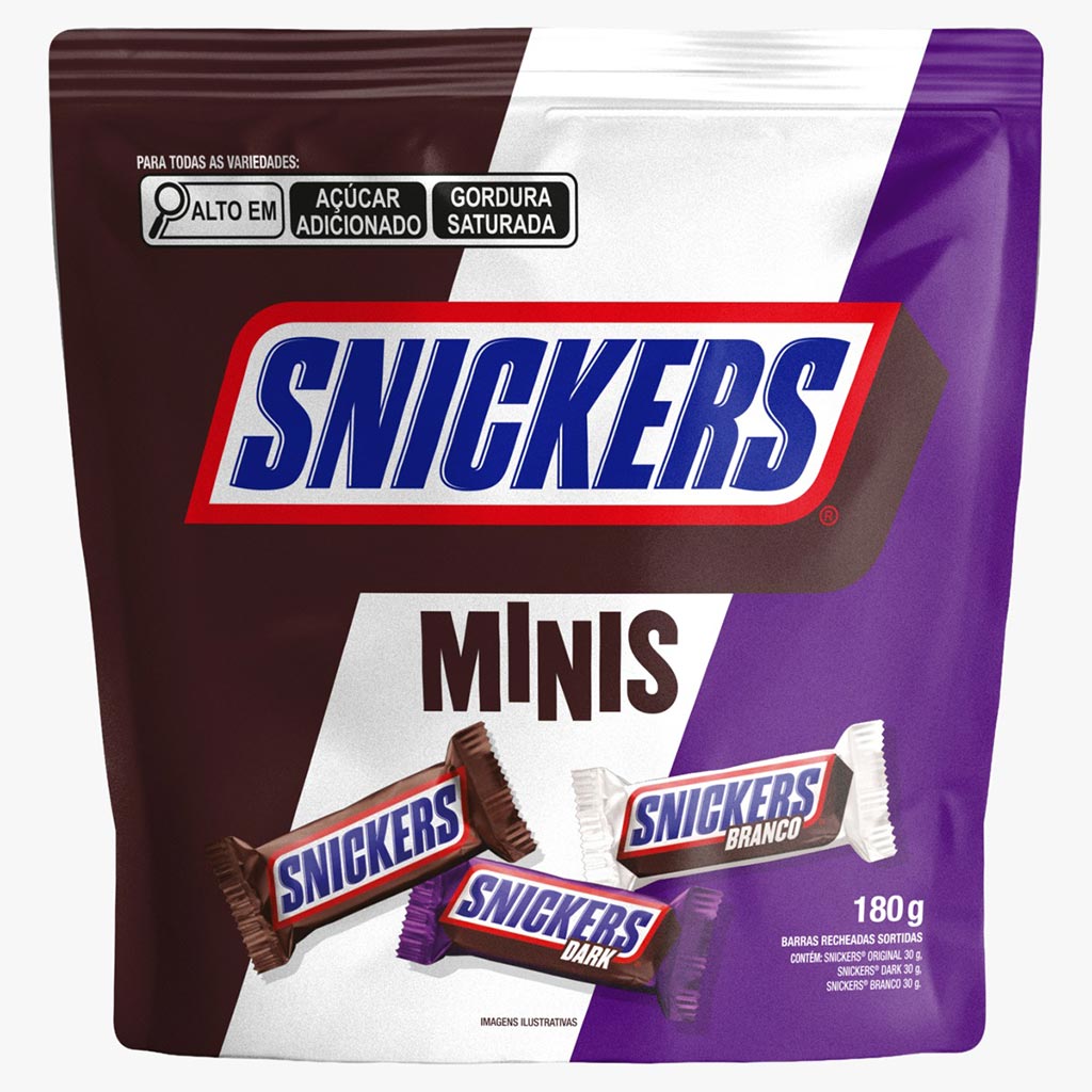 Chocolate Snickers Minis Sortidos 180g - Mars - Doce Malu