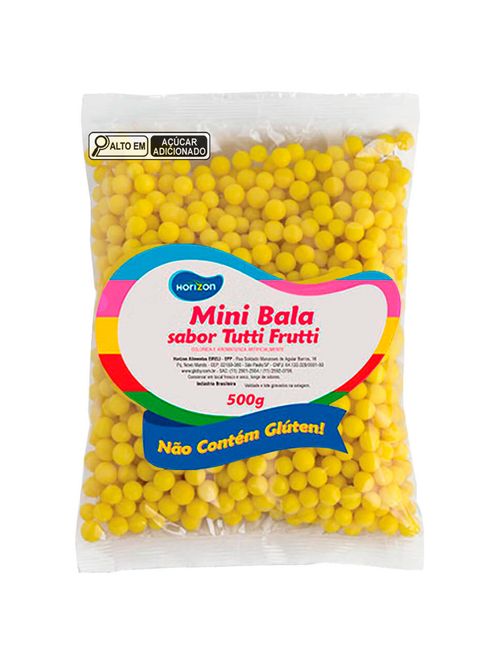 Mini Bala  Amarela Tutti Frutti 500g - Horizon