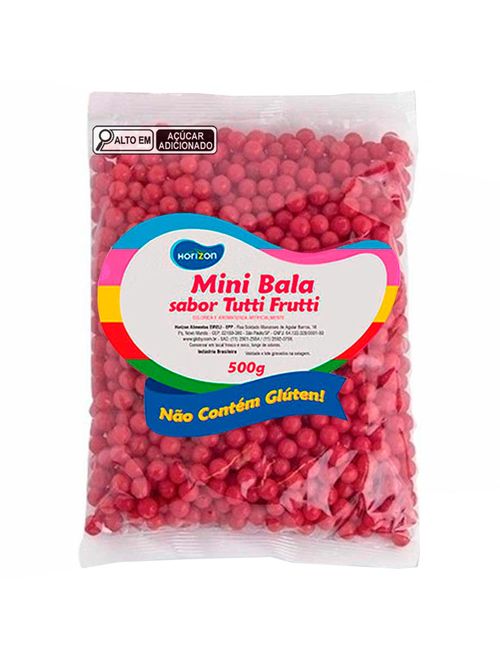 Mini Bala Vermelha Tutti Frutti 500g - Horizon
