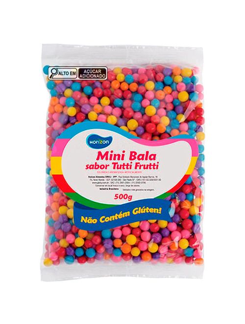 Mini Bala Colorida Tutti Frutti 500g - Horizon