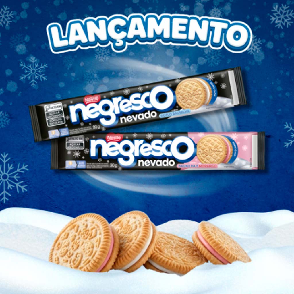 Biscoito Recheado Negresco Nevado Duplo Baunilha 90g Nestlé 2