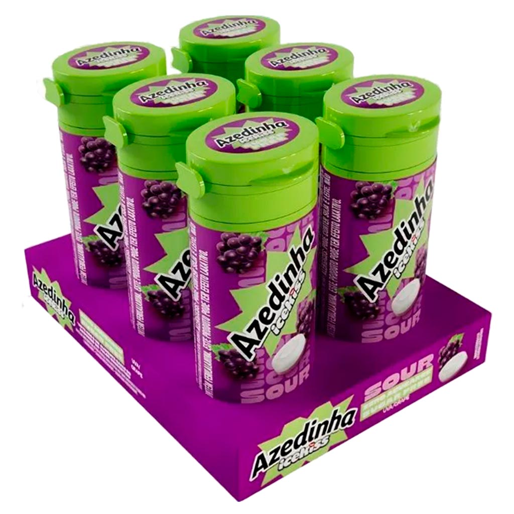Pastilha Ice Kiss Azedinha Uva Zero Açúcar c/6 - Cory - Doce Malu