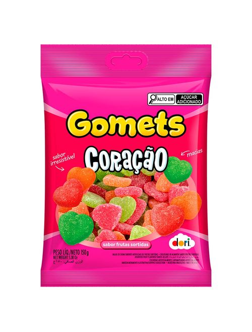 Bala Goma Gomets Coração 150g - Dori