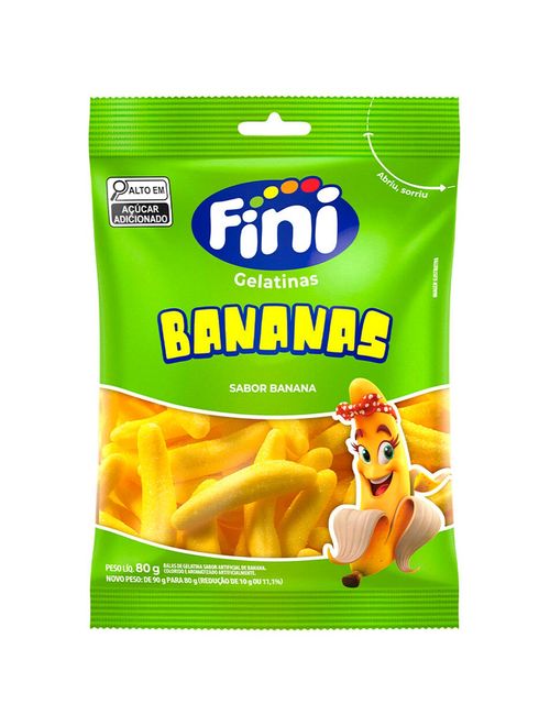 Bala de Gelatina Bananas 80g - Fini