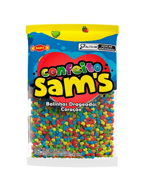Confeito Sam's Coração Colorido Frutas Sortidas 300g - Simas