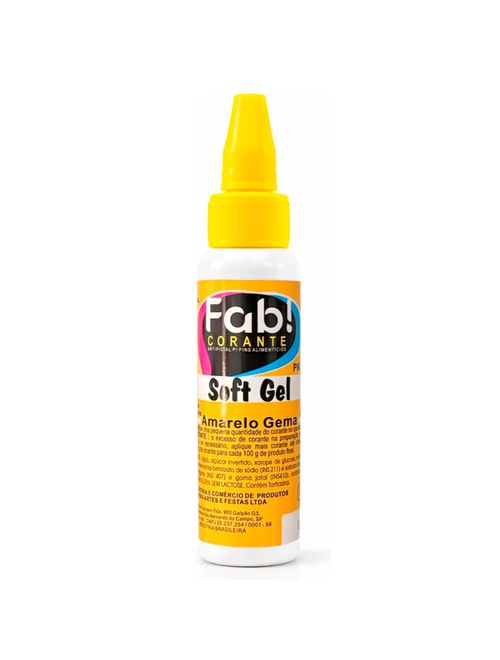 Corante Soft Gel Amarelo Gema 25g - Fab