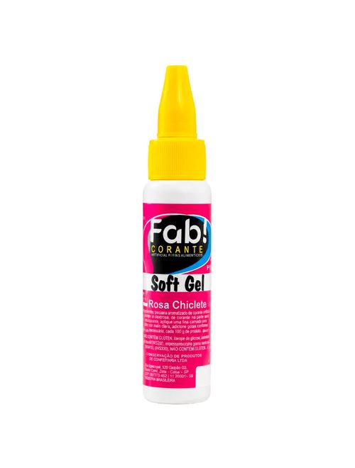 Corante Soft Gel Rosa Chiclete 25g - Fab