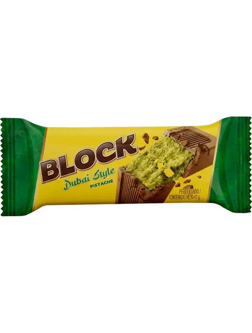 Tablete de Chocolate Block Dubai Style Recheio Pistache 45g - Arcor