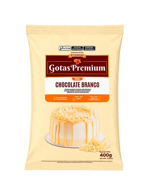 Gotas de Chocolate Fracionado Branco 400g - Ki Kakau